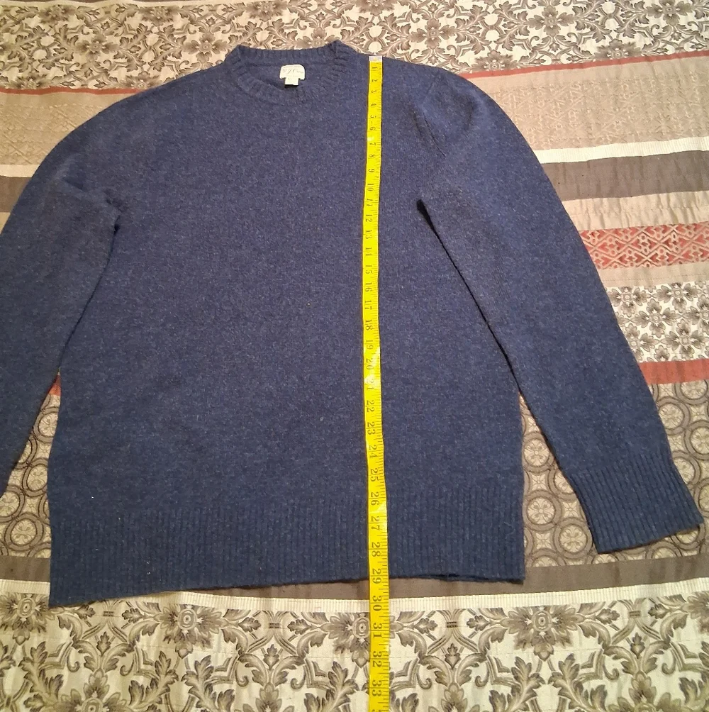 J. Crew Rugger Merino Knit For Wool Blend Sweater Navy Blue SxXLT Pullover‎